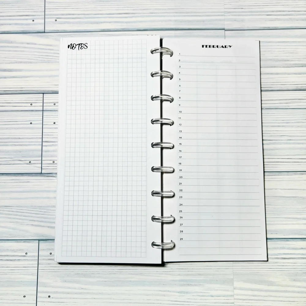 Skinny classic Happy Planner Inserts monthly Layout